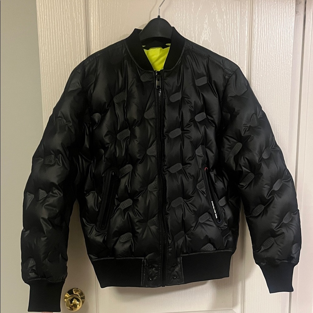 Diesel Black Quilted Bomber Jacket